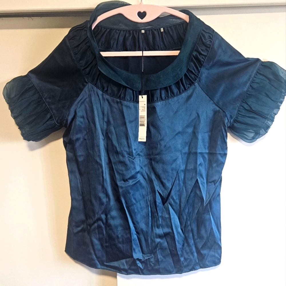 Elie Tahari Silk Deep Teal Blouse